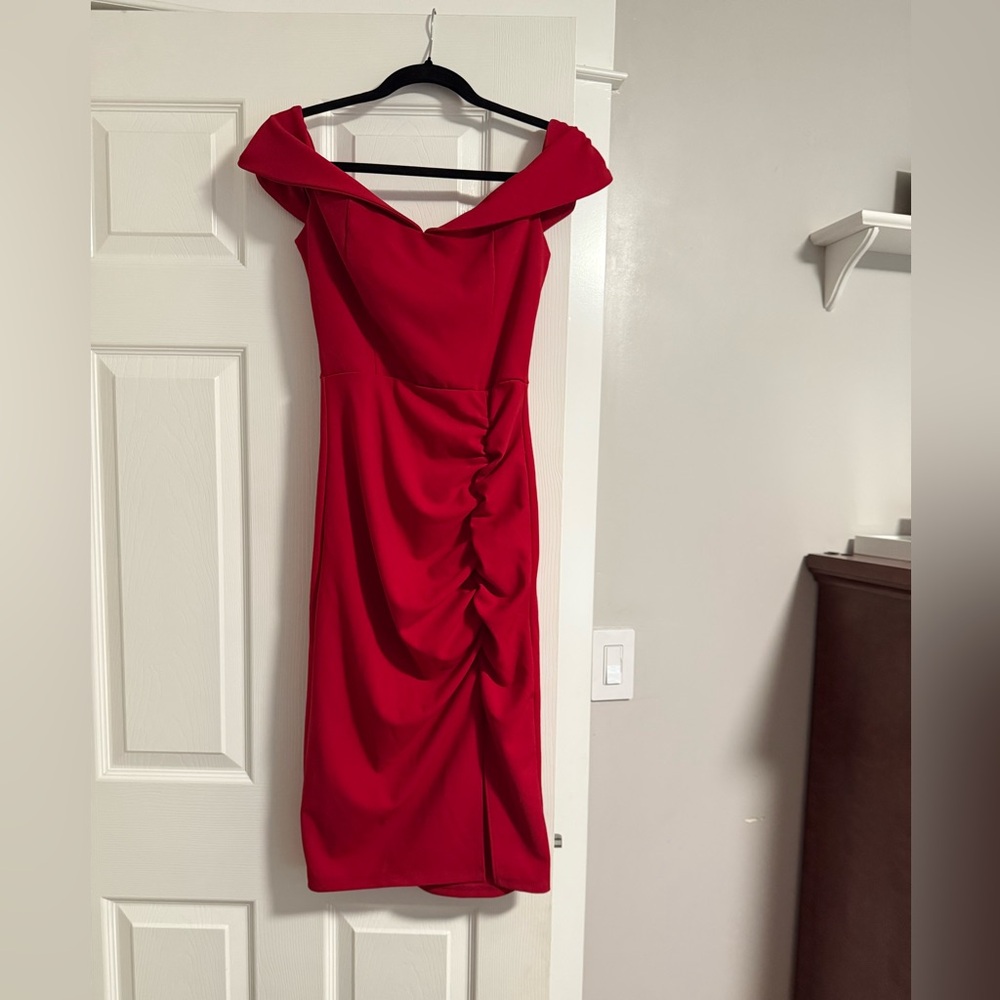 Windsor Red Off-Shoulder Dress